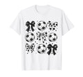Coquette Bow Soccer Season Game Day T-Shirt - Minimalist Print Unisex