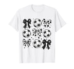 Coquette Bow Soccer Season Game Day T-Shirt - Minimalist Print Unisex