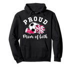 Mom Both Proud Soccer And Cheer Mom Hoodie - Graphic Print for Adults
