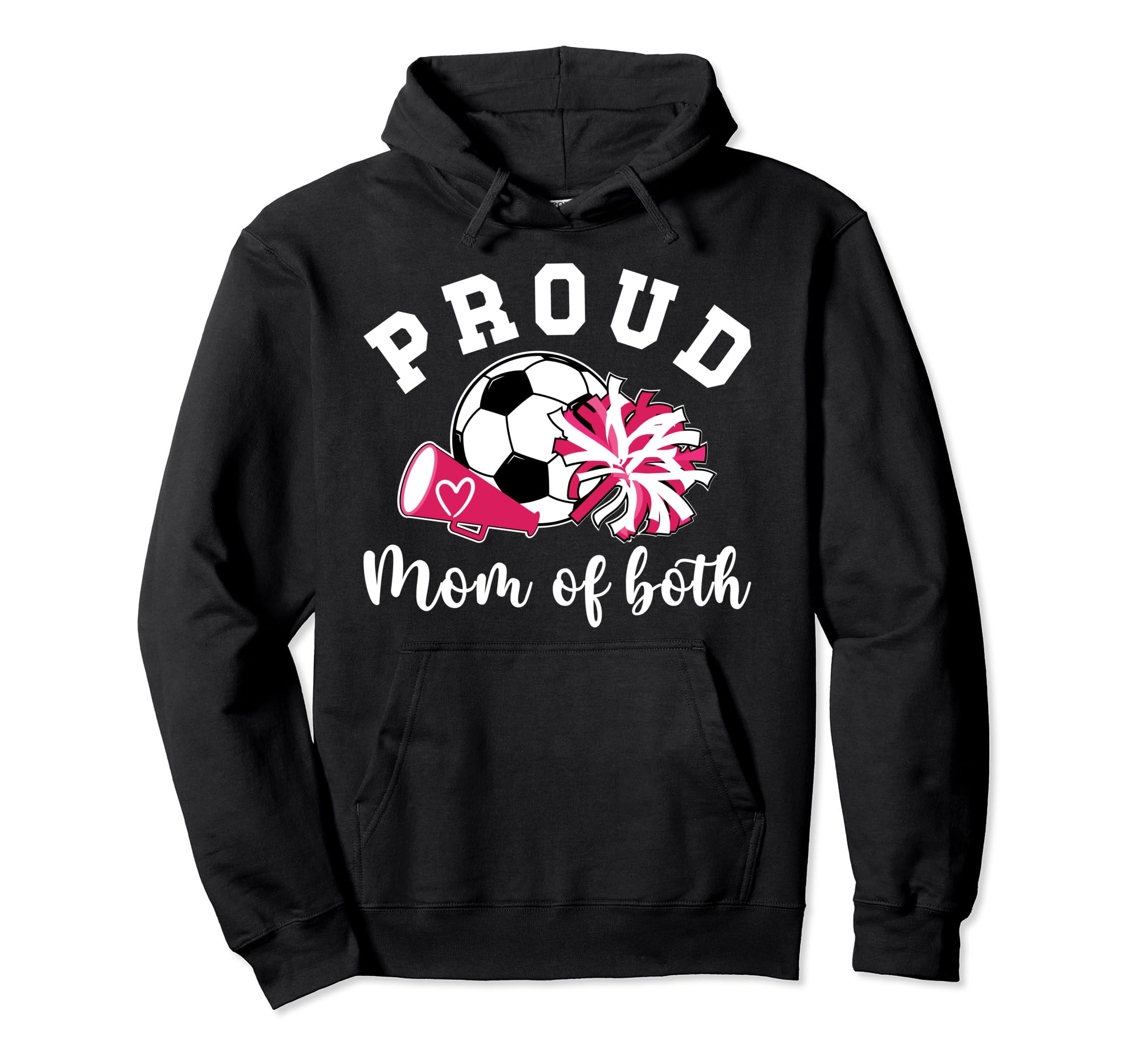 Mom Both Proud Soccer And Cheer Mom Hoodie - Graphic Print for Adults