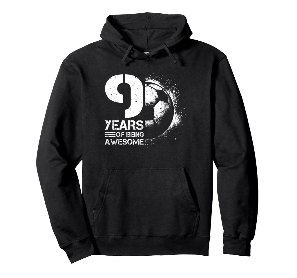 9Th Birthday Soccer Player Football 9 Hoodie - Minimalist Print for Adults
