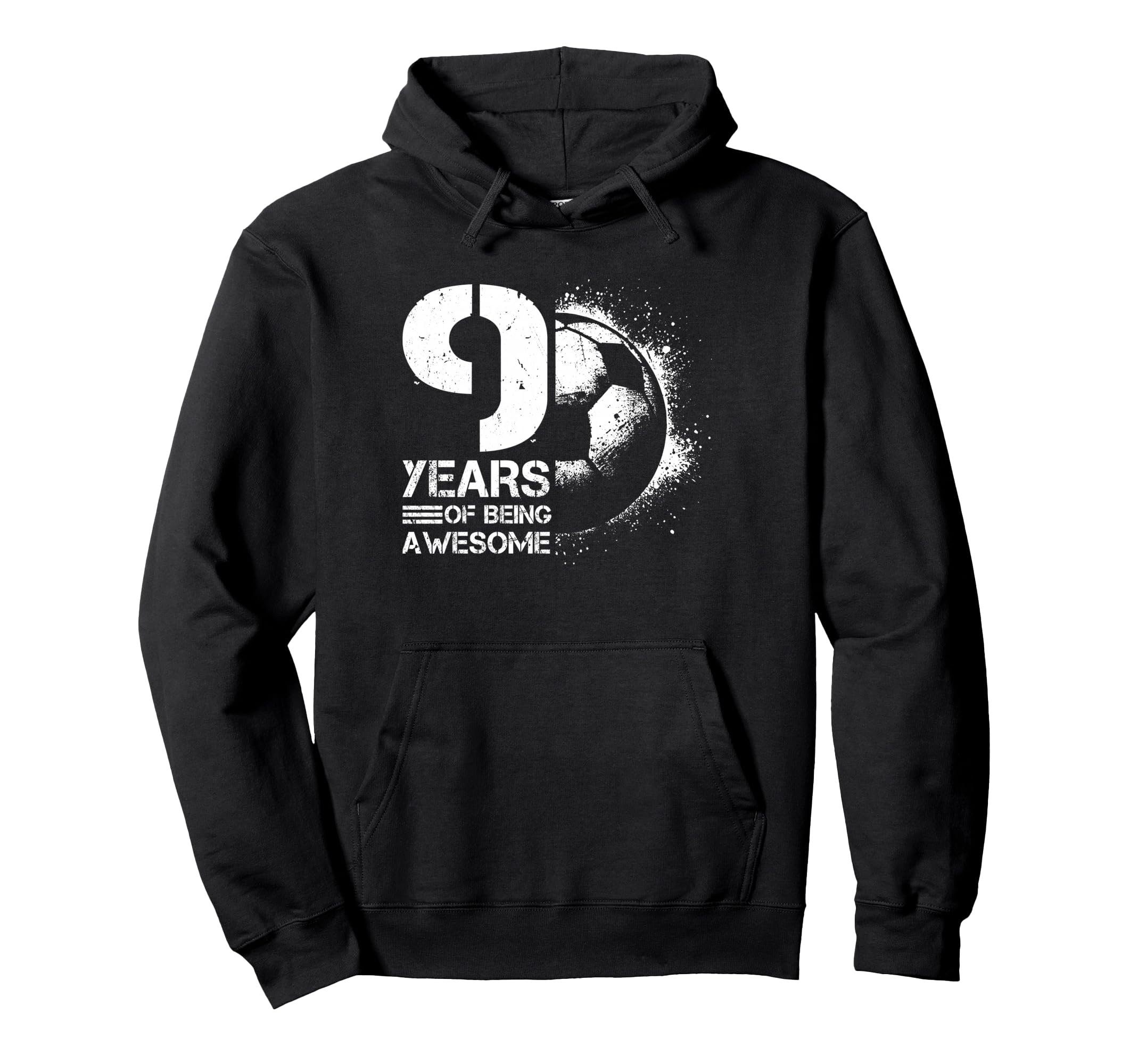 9Th Birthday Soccer Player Football 9 Hoodie - Minimalist Print for Adults