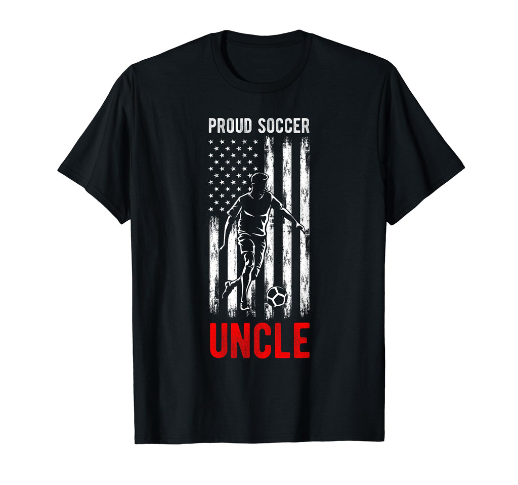 Proud Soccer Uncle Usa Flag Family T-Shirt - Fun Novelty Design for Adults
