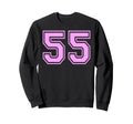 55 Number Fifty Five Sports Sweatshirt - Aesthetic Graphic for Adults
