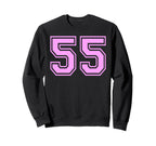 55 Number Fifty Five Sports Sweatshirt - Aesthetic Graphic for Adults