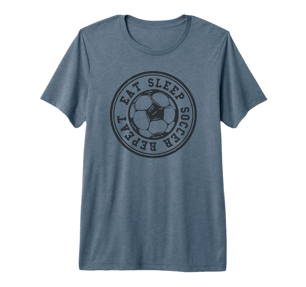 Eat Sleep Soccer Repeat Soccer Sports T-Shirt - Unique Graphic for Adults