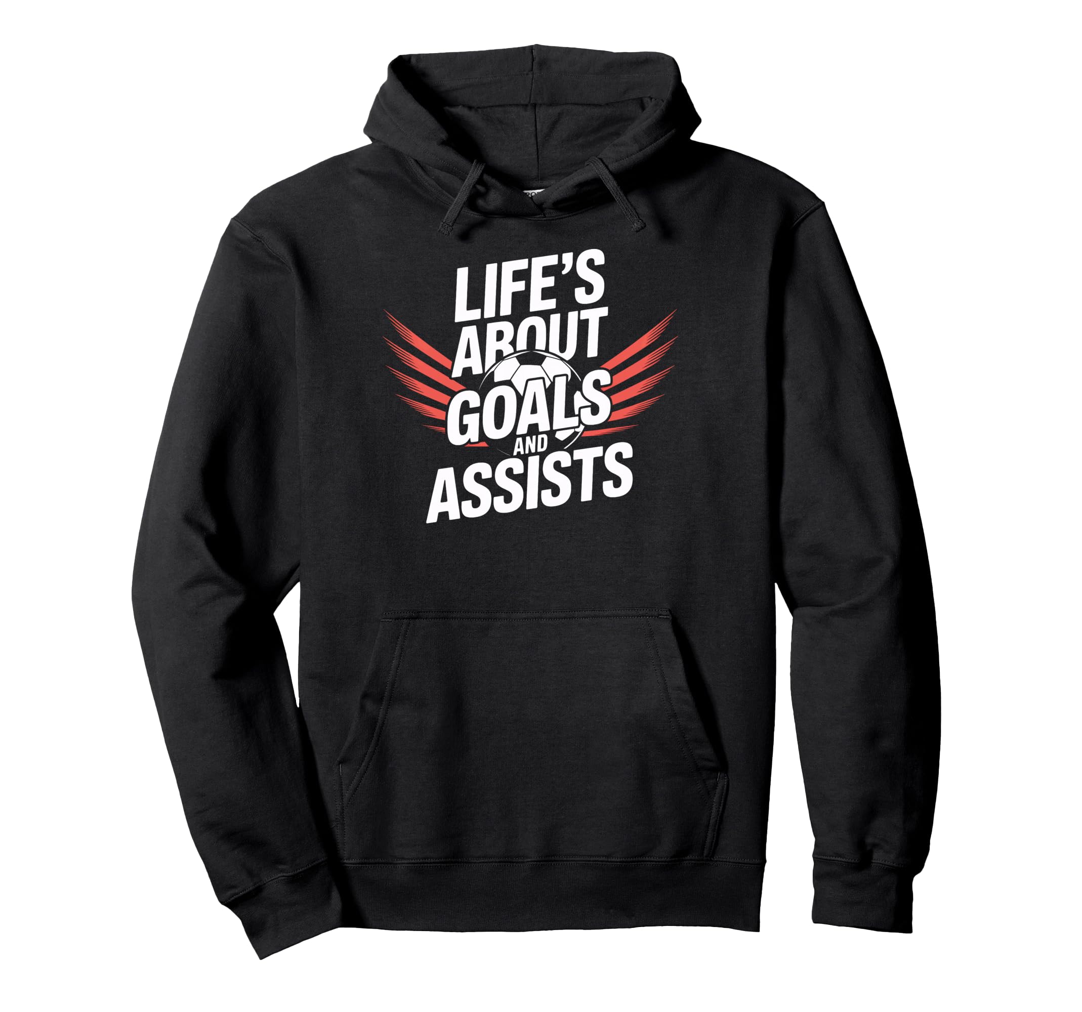 Lifes About Goals And Assists Hoodie - Casual Everyday Wear for Adults