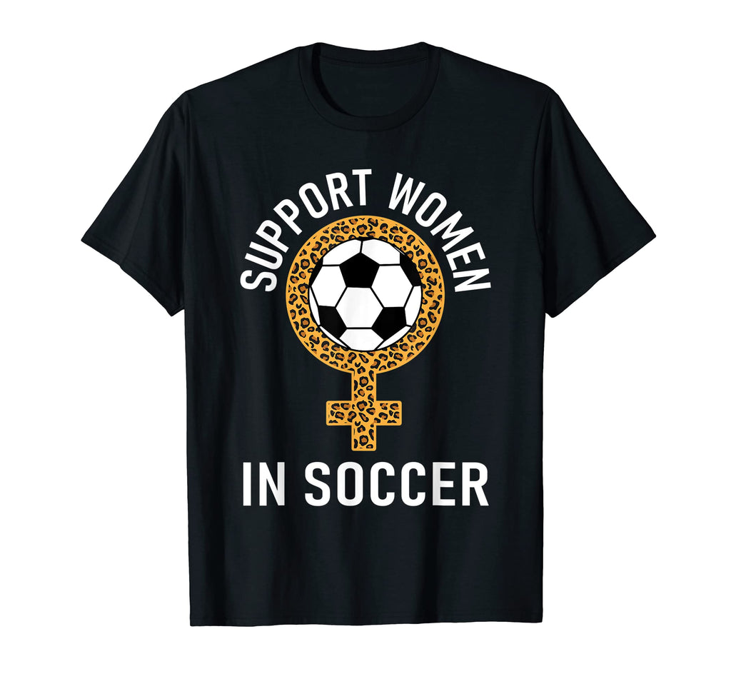 Soccer Ball Leopard Support Soccer T-Shirt - Unique Graphic for Adults