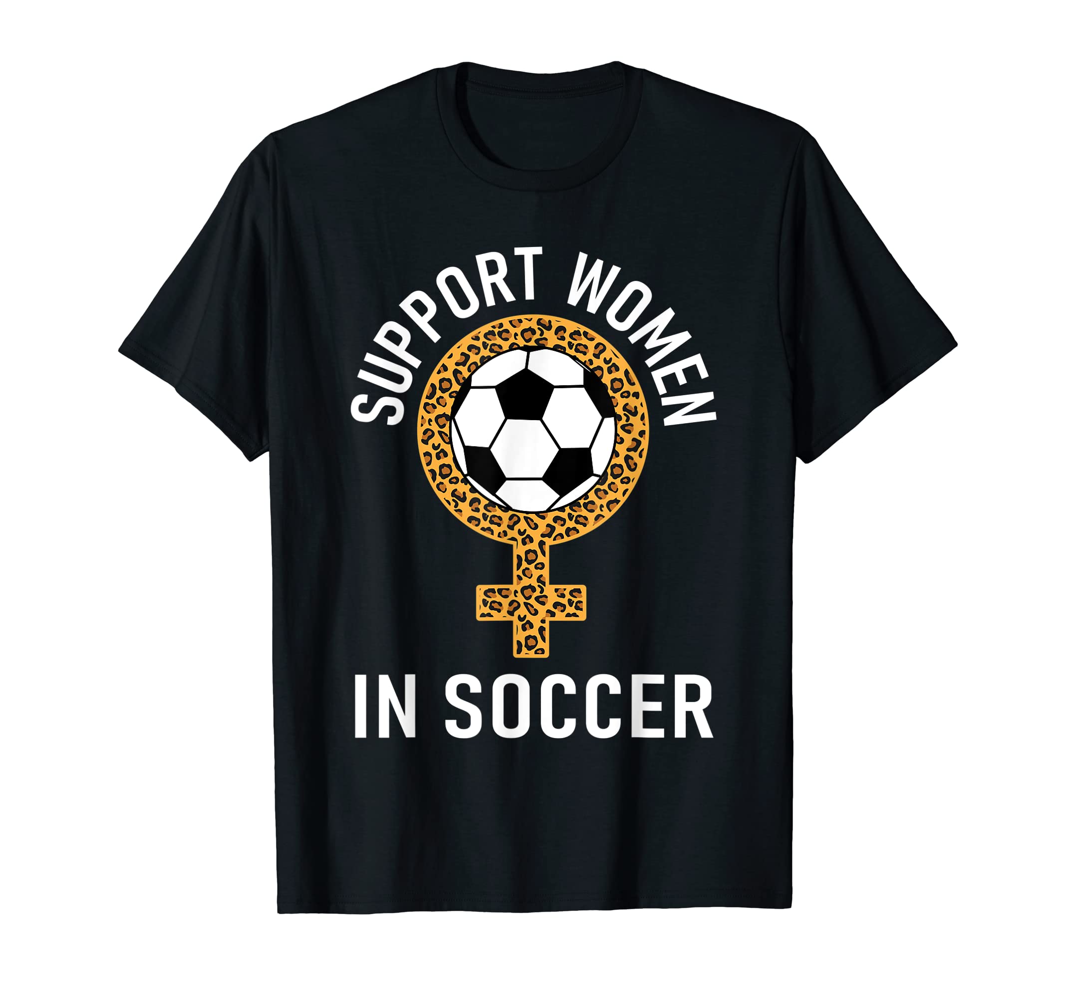 Soccer Ball Leopard Support Soccer T-Shirt - Unique Graphic for Adults