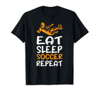 Eat Sleep Soccer Repeat Football Jersey T-Shirt - Trendy Graphic Unisex