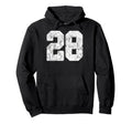 Distressed White Number 28 Jersey Hoodie - Custom Art Print Men Women