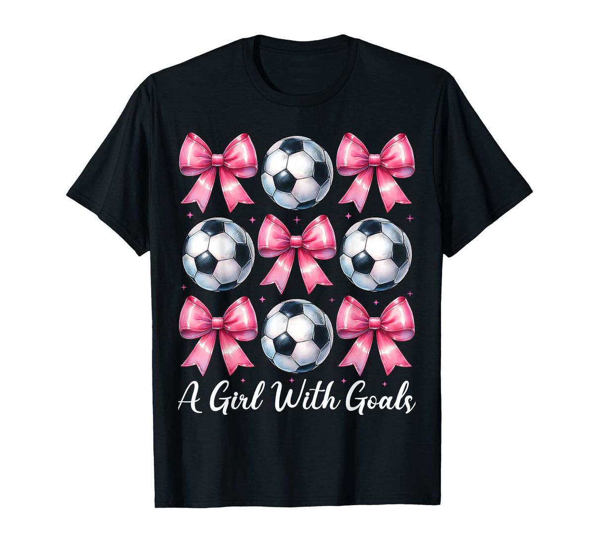 Goals Soccer Coquette Bow T-Shirt - Unique Graphic for Adults