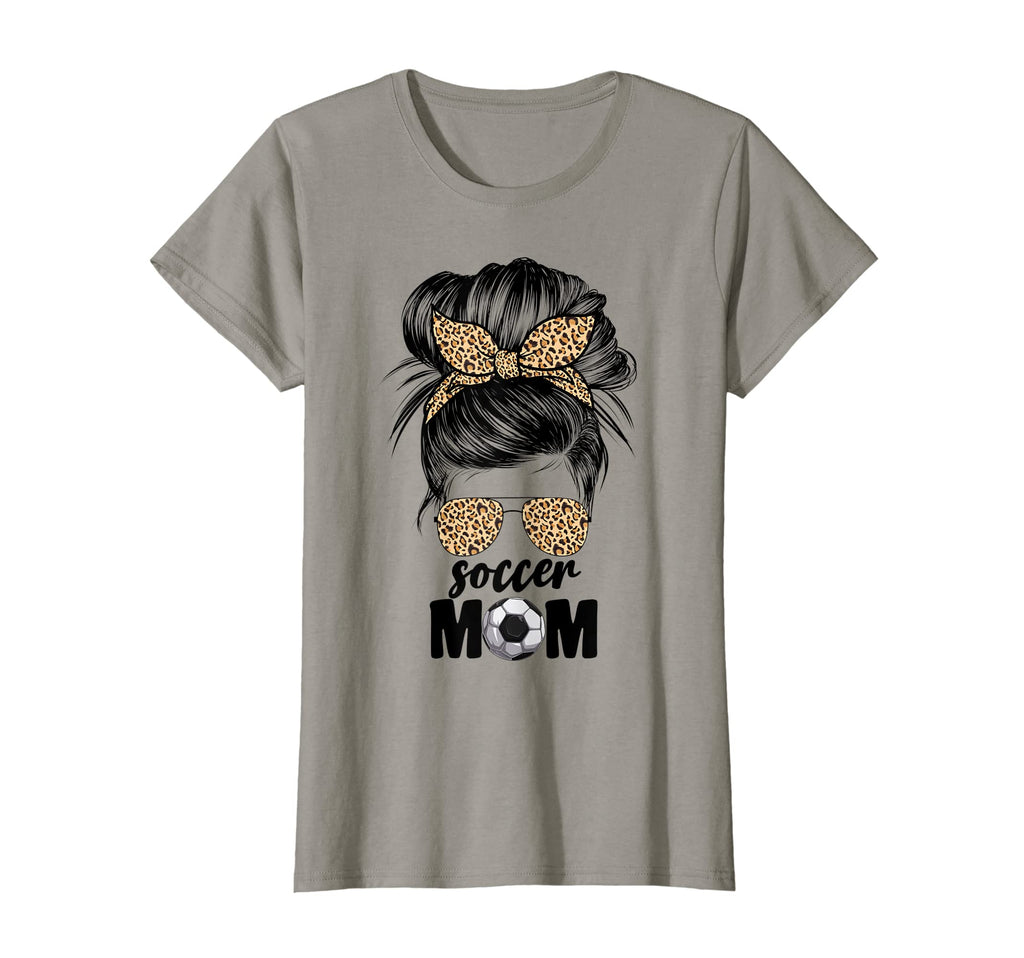 Womens Soccer Mom Mama Leopard T-Shirt - Fun Novelty Design Men Women