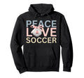 Peace Love Soccer Soccer Player Gift Hoodie - Custom Art Print Men Women