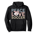 Peace Love Soccer Soccer Player Gift Hoodie - Custom Art Print Men Women