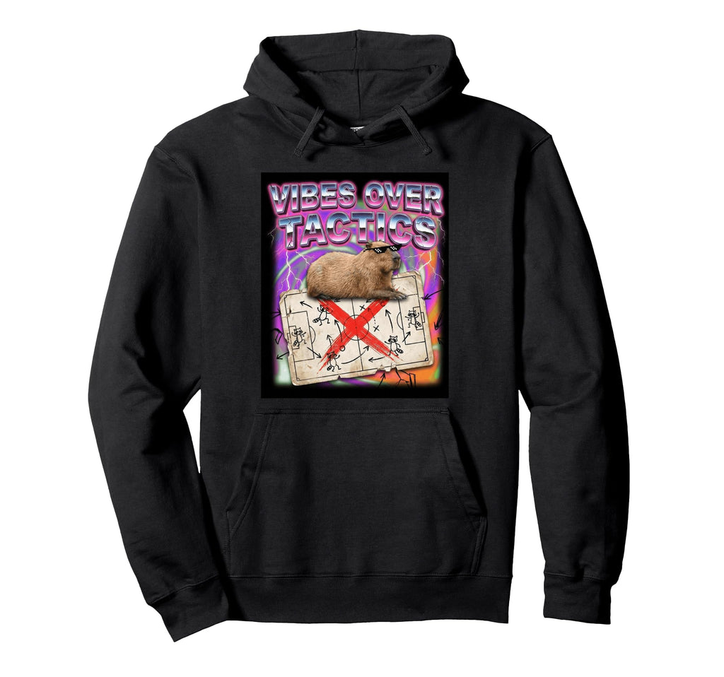 Vibes Over Tactics Meme Capybara Soccer Hoodie - Unique Graphic for Adults
