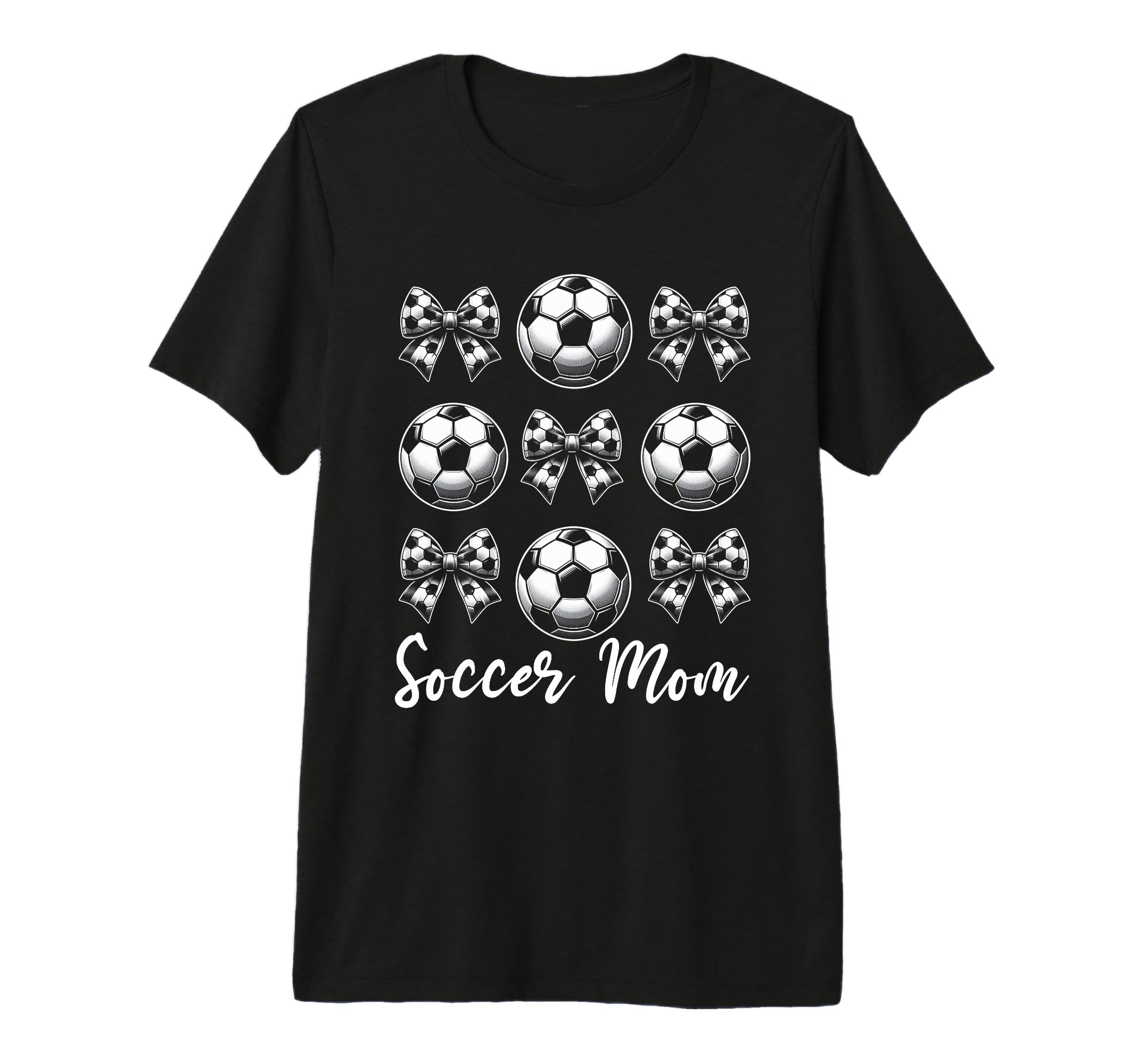 Soccer Mom Bow Soccer Mama T-Shirt - Casual Everyday Wear Men Women