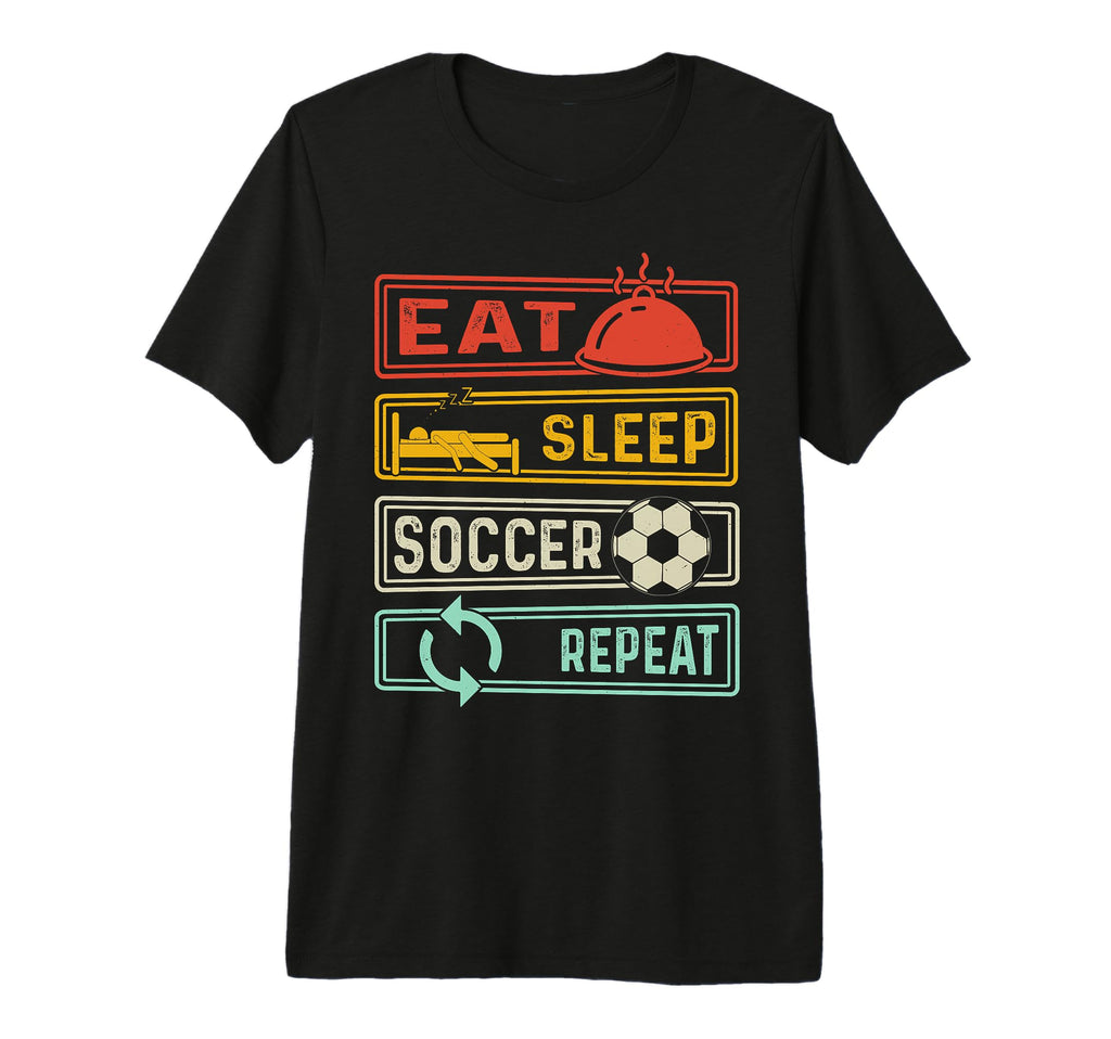 Eat Sleep Soccer Repeat Tri Blend T-Shirt - Casual Everyday Wear Unisex