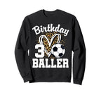3Rd Birthday Soccer Ball 3 Year Old Sweatshirt - Streetwear Style Unisex