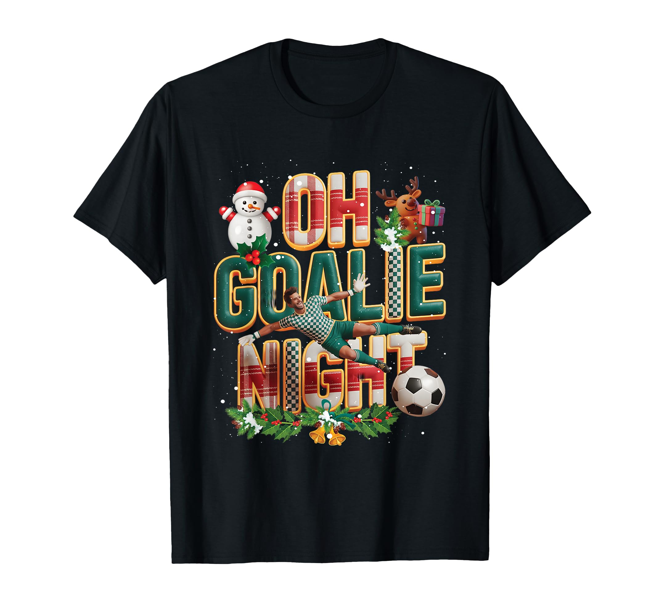 Oh Goalie Night Soccer Goal Keeper T-Shirt - Unique Graphic Men Women