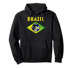 Brazil Soccer Distressed Brazil Flag Hoodie - Novelty Apparel Unisex