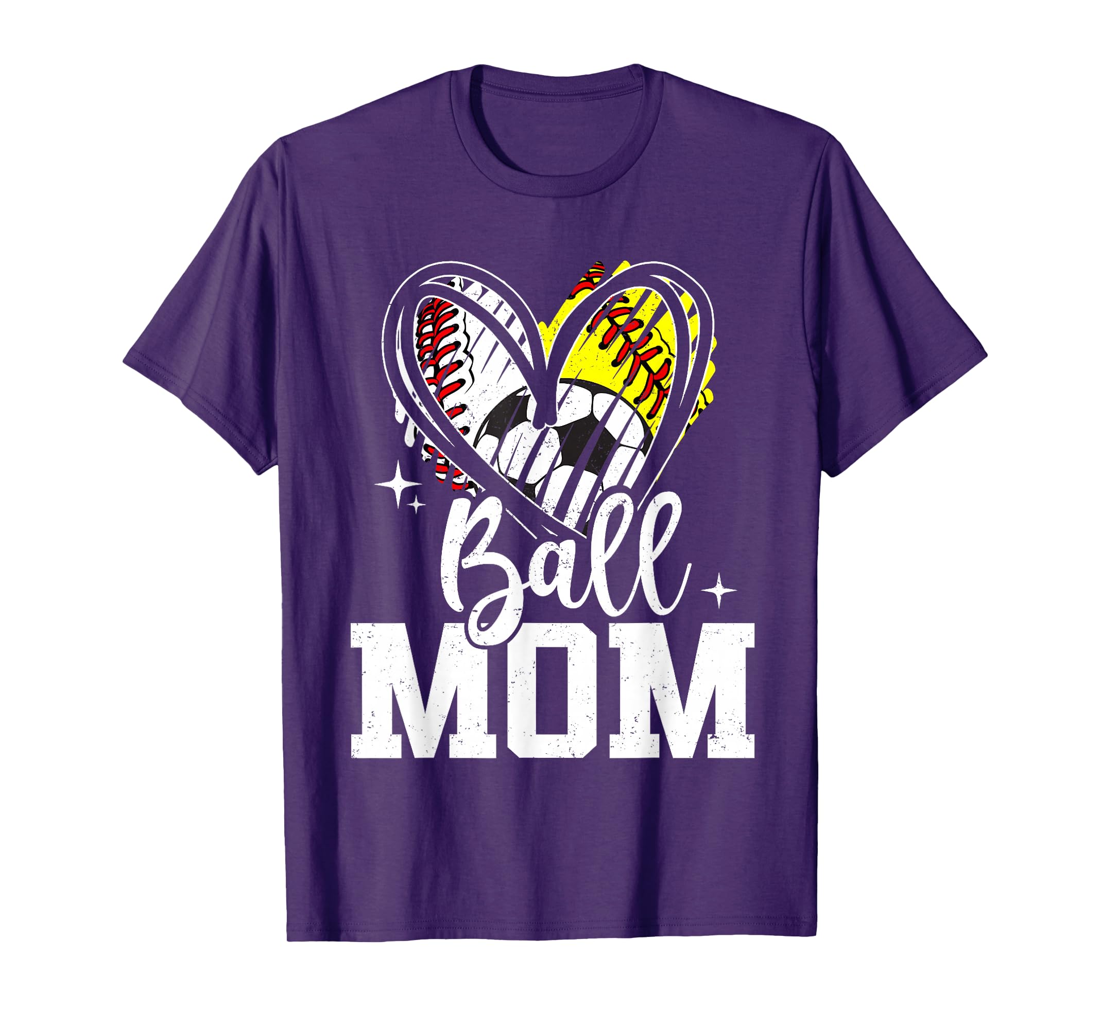 Ball Mom Baseball Softball Soccer Mom T-Shirt - Trendy Graphic Men Women