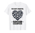 100 Days School Soccer Heart Love 100Th T-Shirt - Graphic Print for Adults