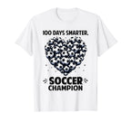 100 Days School Soccer Heart Love 100Th T-Shirt - Graphic Print for Adults