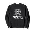 Raccoon Soccer Player Sweatshirt - Fun Novelty Design for Adults