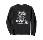 Raccoon Soccer Player Sweatshirt - Fun Novelty Design for Adults