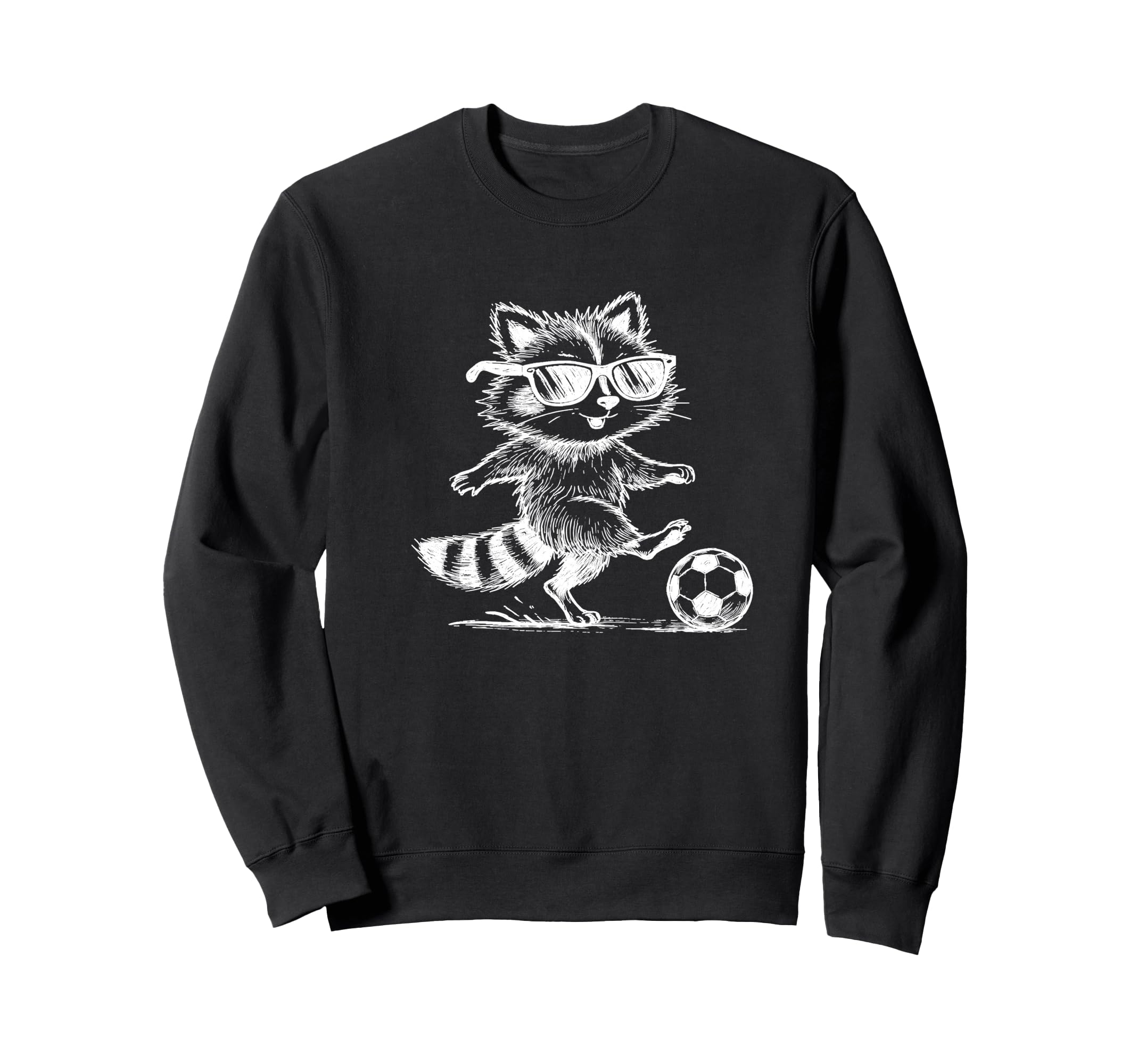Raccoon Soccer Player Sweatshirt - Fun Novelty Design for Adults