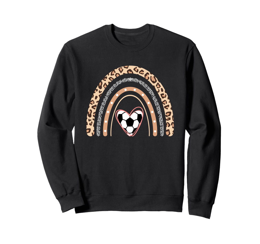 Soccer Heart Boho Rainbow Funny Sweatshirt - Graphic Print for Adults