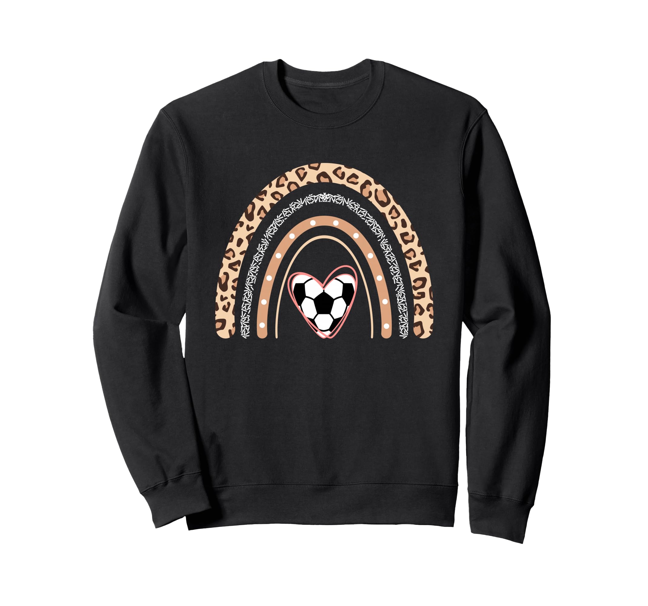 Soccer Heart Boho Rainbow Funny Sweatshirt - Graphic Print for Adults