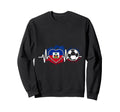 Soccer Heartbeat Haiti Flag Sweatshirt - Novelty Apparel Men Women