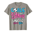 Gender Reveal Goals Or Bows Uncle Loves T-Shirt - Aesthetic Graphic Unisex