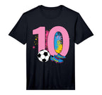 10Th Birthday Soccer Player Football T-Shirt - Aesthetic Graphic Men Women