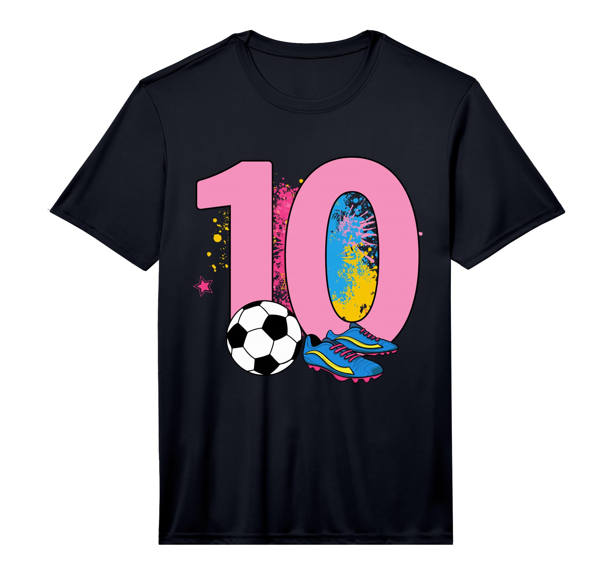 10Th Birthday Soccer Player Football T-Shirt - Aesthetic Graphic Men Women