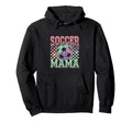 Soccer Mama Soccer Fan Checkered Pattern Hoodie - Unique Graphic Unisex