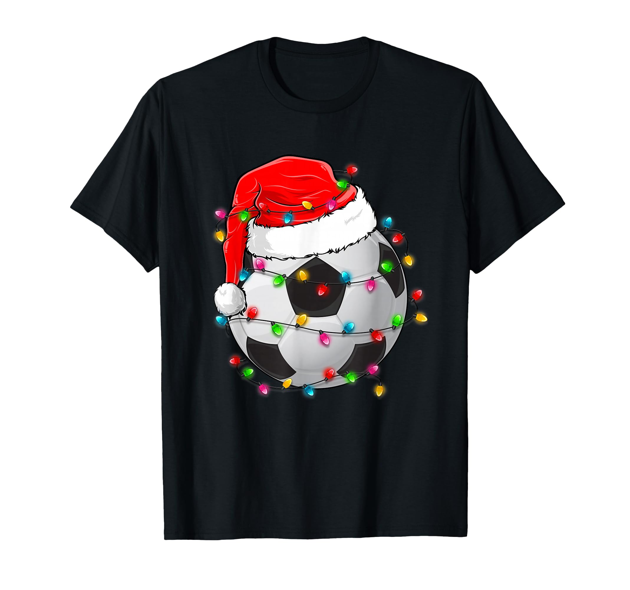 Soccer Ball Santa Hat Funny Sport T-Shirt - Minimalist Print Men Women