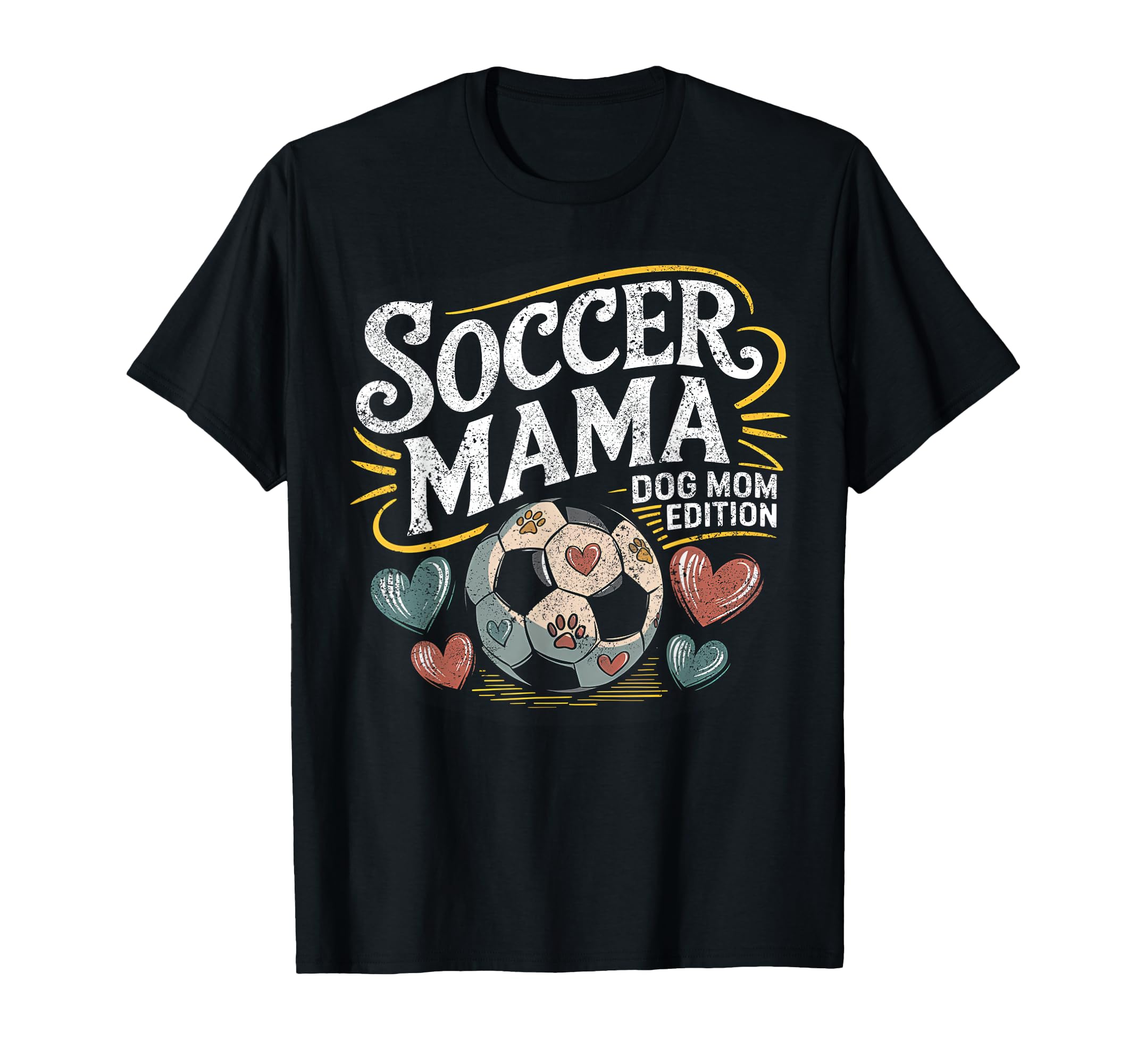 Funny Dog Mom T Shirts Soccer Mama T-Shirt - Fun Novelty Design for Adults