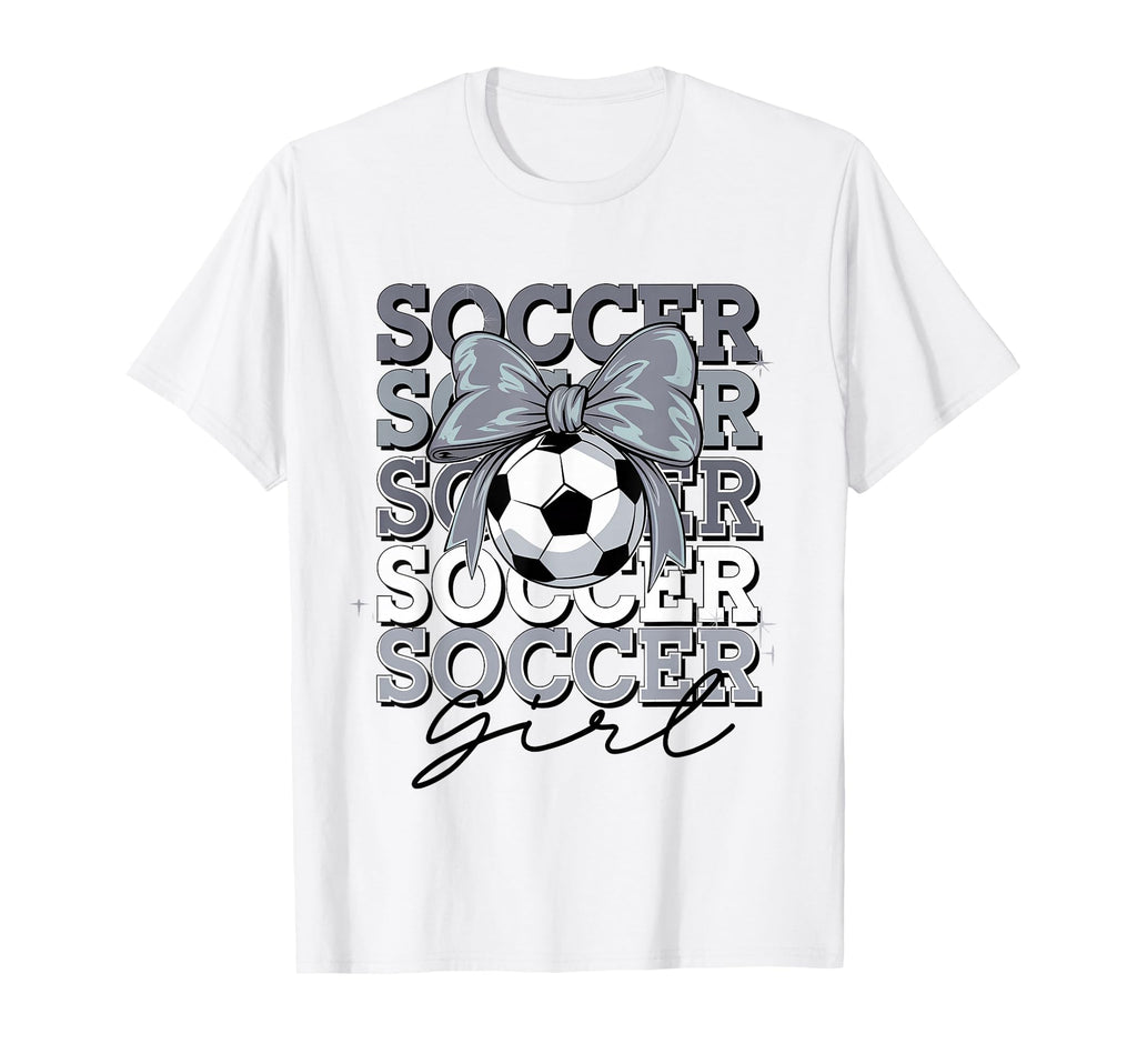 Groovy Soccer Coquette Bow Soccer T-Shirt - Custom Art Print for Adults