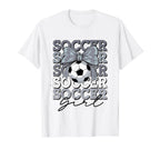 Groovy Soccer Coquette Bow Soccer T-Shirt - Custom Art Print for Adults