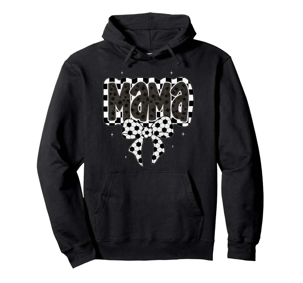 Soccer Mama Coquette Checkered Bow Soccer Mom Hoodie - Graphic Print Unisex