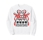 Soccer Mama Mom Coquette Soccer Sweatshirt - Minimalist Print for Adults