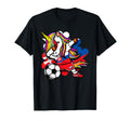 Dabbing Unicorn Slovakia Soccer Fans T-Shirt - Unique Graphic Men Women
