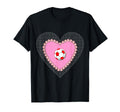 Valentine Heart Soccer Football Balls T-Shirt - Novelty Apparel Men Women