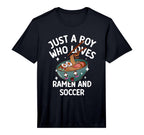 Just Who Loves Ramen Soccer Funny T-Shirt - Trendy Graphic Unisex