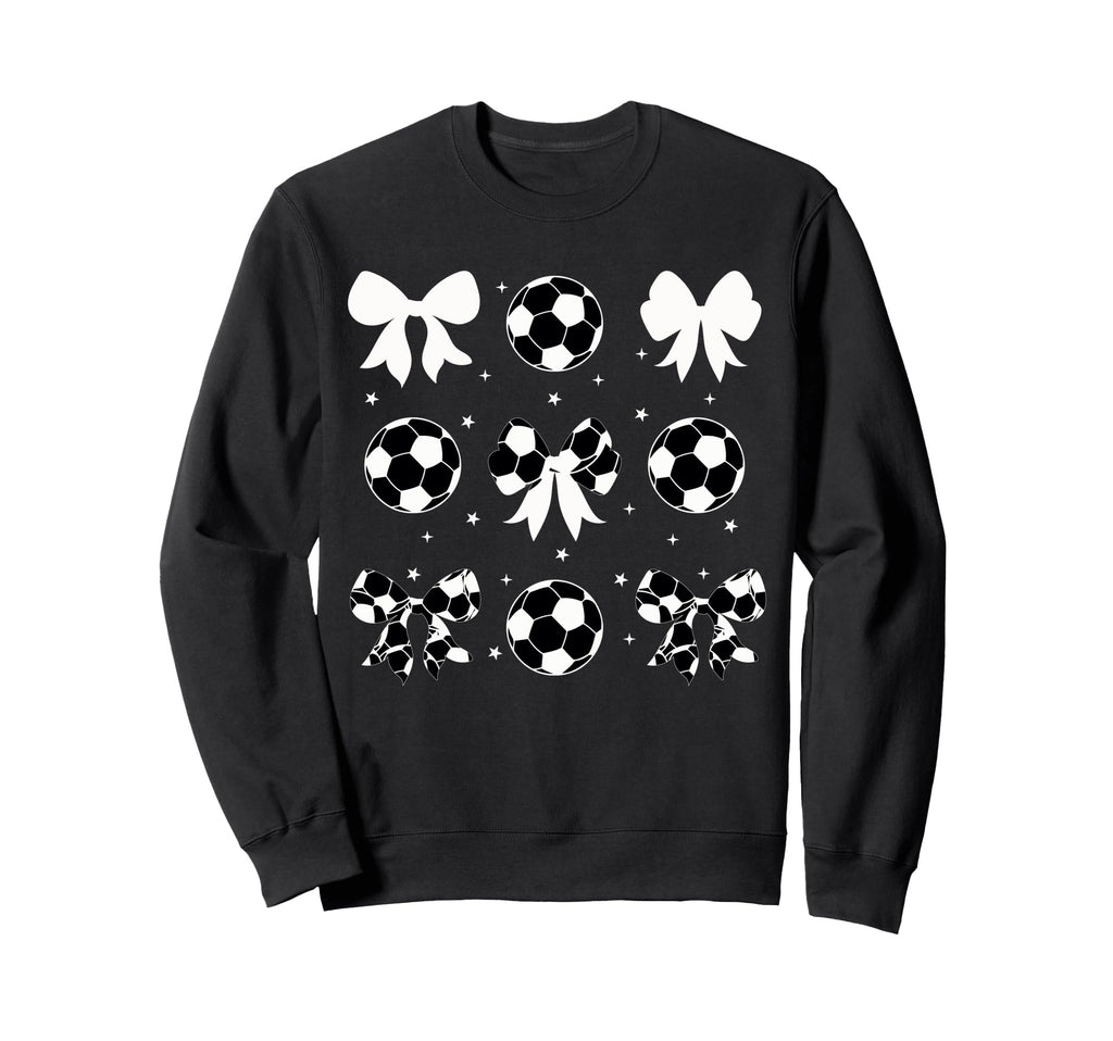 Coquette Soccer Bow Cheer Soccer Sweatshirt - Trendy Graphic for Adults
