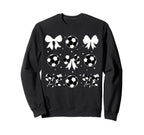 Coquette Soccer Bow Cheer Soccer Sweatshirt - Trendy Graphic for Adults