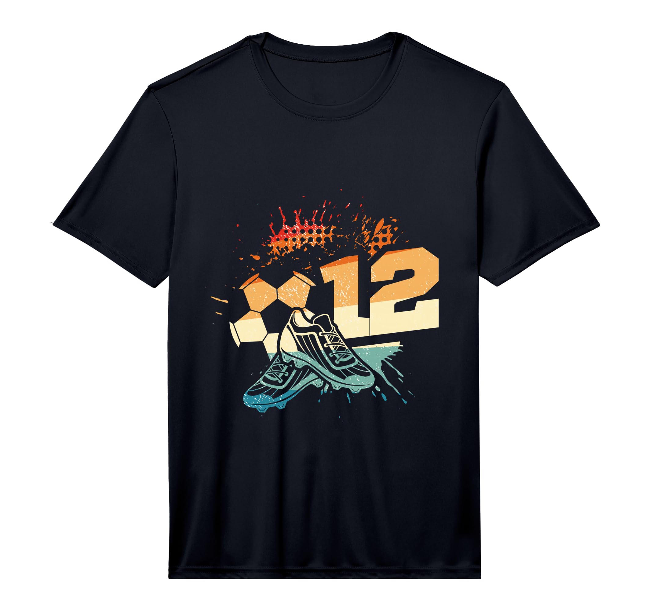 12Th Birthday Soccer Player Football T-Shirt - Casual Everyday Wear Unisex